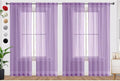 SpaceDresser Lavender Sheer Curtains 4 Panels Rod Pocket Semi-Sheer Curtain 84 by SpaceDresser