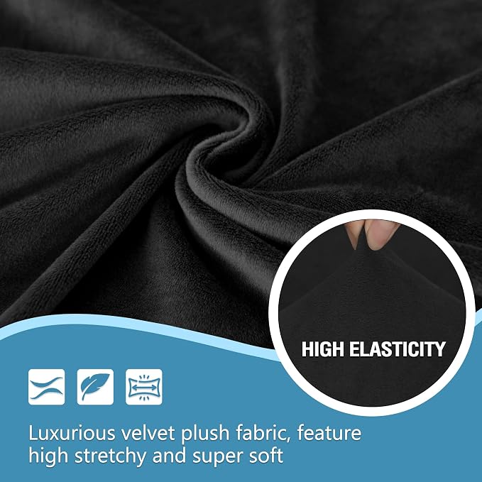 HDCAXKJ Corner Sectional Couch Covers Velvet Stretch L Shape Sofa Cover Soft - Image 3