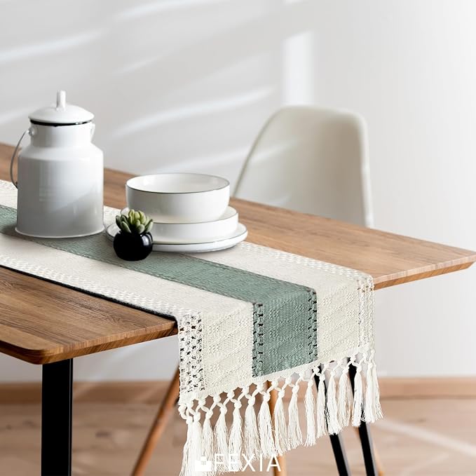 FEXIA Sage Green Table Runner 48 Inches Long - Image 5