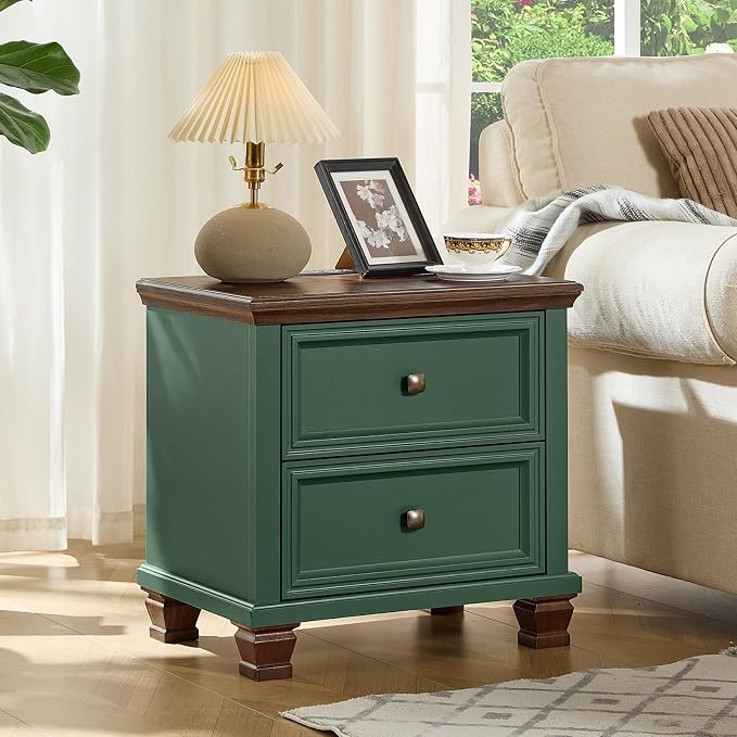 SAVOR LIFE Farmhouse Nightstand Set of 2 - Image 5