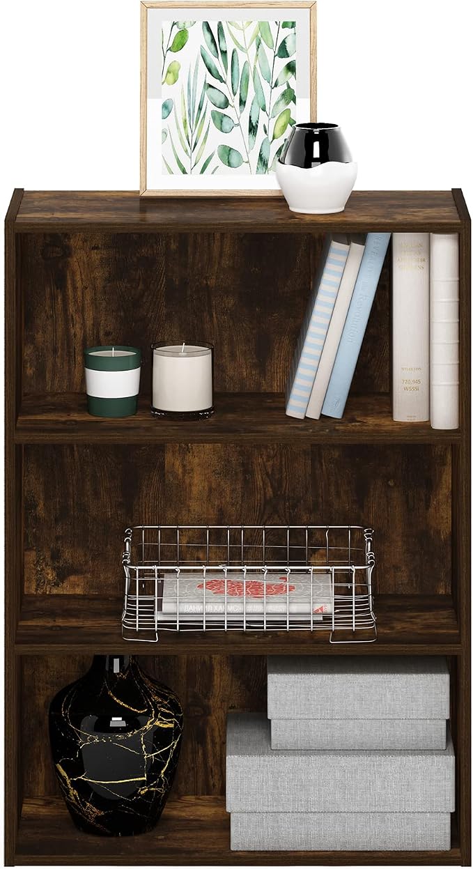 Furinno PASIR Book Shelf, 3-Tier Bookshelf, Storage Shelves Bookcase, 9.7 x - Image 5