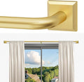 Gold Curtain Rods for Windows 66-184 Inch Heavy Duty Wrap Around Blackout by RBYCOS