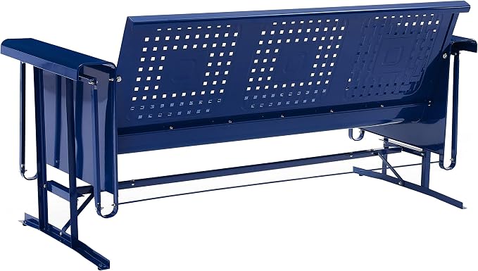 Crosley Furniture Bates Retro Metal Outdoor Sofa Glider, 3-Person Rocking Patio - Image 5