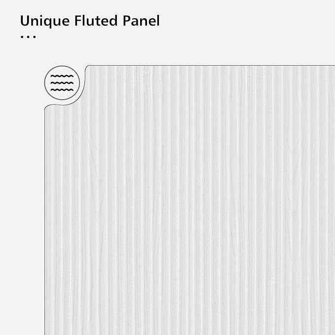 LubanNese Fluted Cabinet with Storage, Wooden Unique Sideboard Buffet Cabinet - Image 7