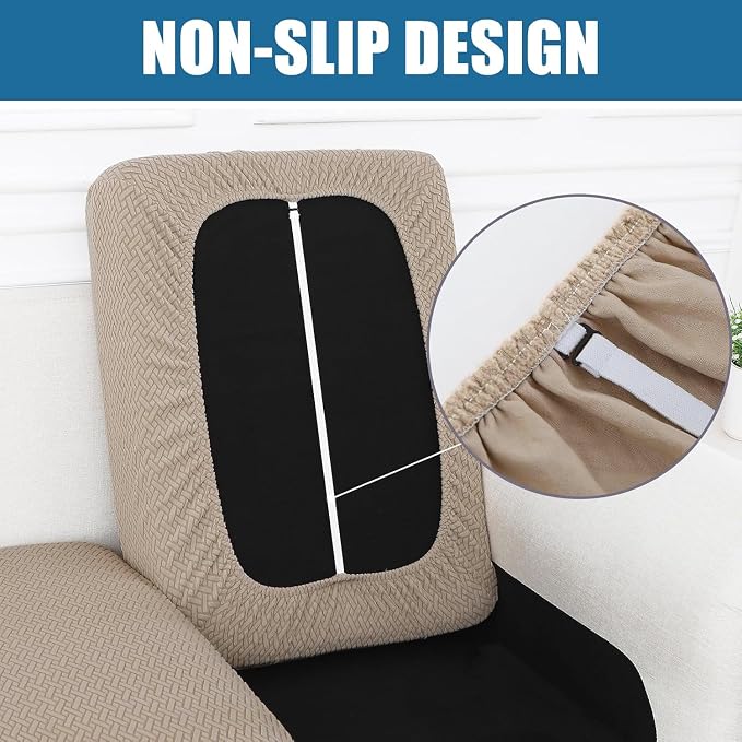 Smiry Waterproof Couch Cushion Covers, Stretch Jacquard Thick Sofa Cushion - Image 3