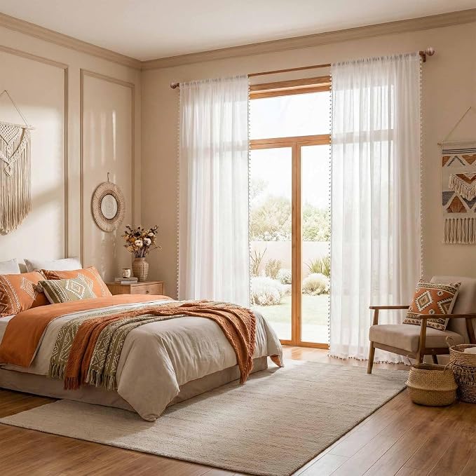 MYSKY HOME 84 inches Length White Curtains - Image 2