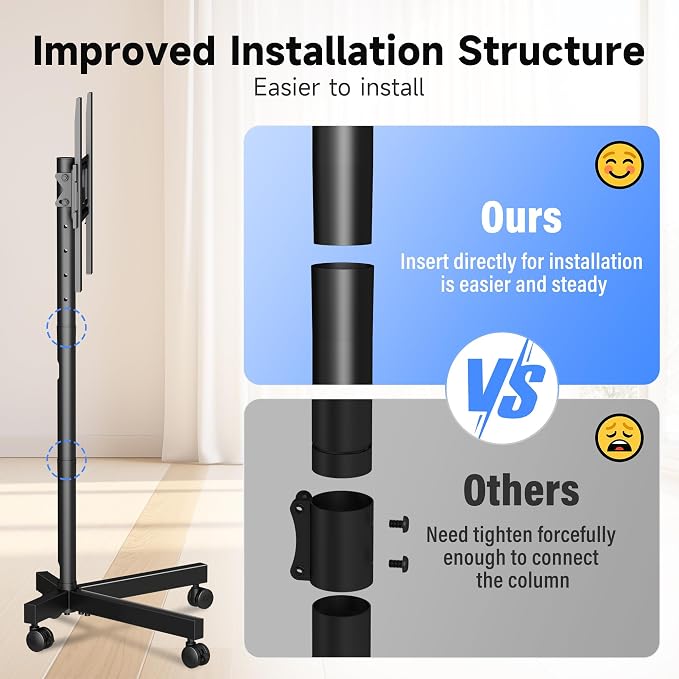 XINLEI Mobile TV Stand on Wheels - Image 2