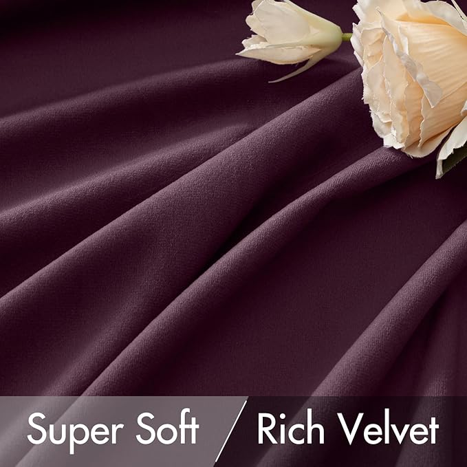 MIULEE Dark Purple Velvet Curtains 96 inches - Image 4
