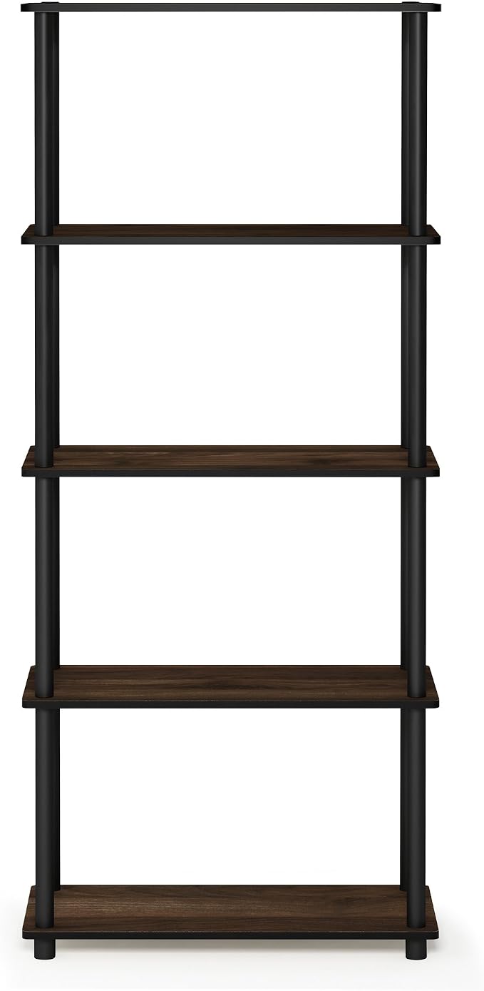 Furinno TURN-N-TUBE Storage Shelves, 5-Tier Book Shelf, Corner Shelf, Toolless - Image 6