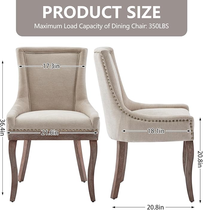 Modern Dining Chairs Set of 4, High Back Dining Chairs Side Chairs - Image 3