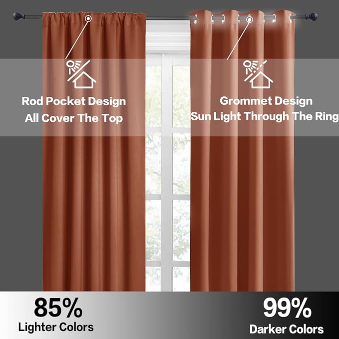 RYB HOME 54 inch Blackout Curtains - Image 5