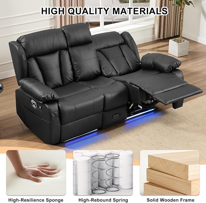 Loveseat Recliner Sofa, RV Recliner Couch, Manual Reclining Loveseat - Image 8