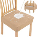 Smiry Waterproof Seat Covers for Dining Room Chairs Set of 6, Stretch Jacquard by Smiry