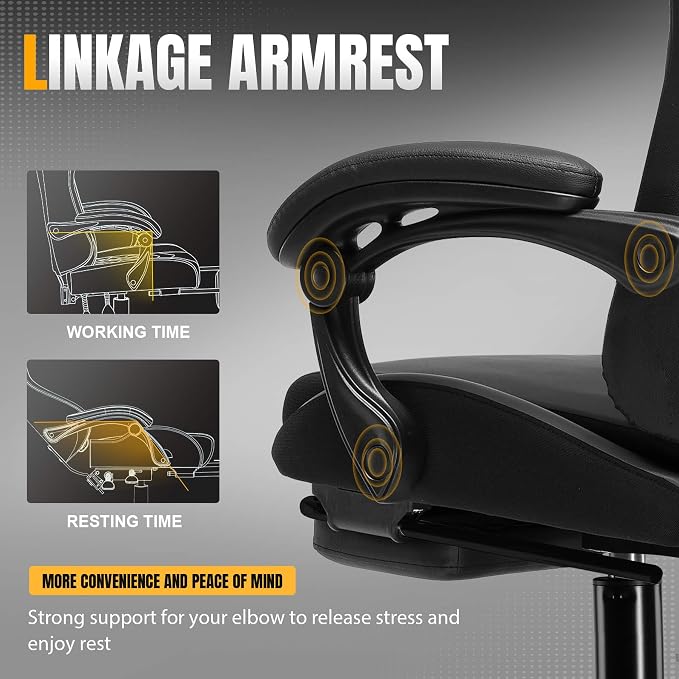 GTPLAYER Gaming Chair with Pocket Spring Cushion, Leather Office Chair with - Image 6