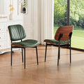 REONEY Dining Chairs Set of 2, Mid-Century Modern Upholstered PU Leather Chairs by REONEY