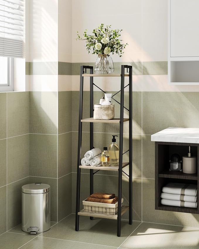 Hzuaneri Ladder Shelf, Bookshelf Bookcase, Freestanding Corner Storage Shelve - Image 4