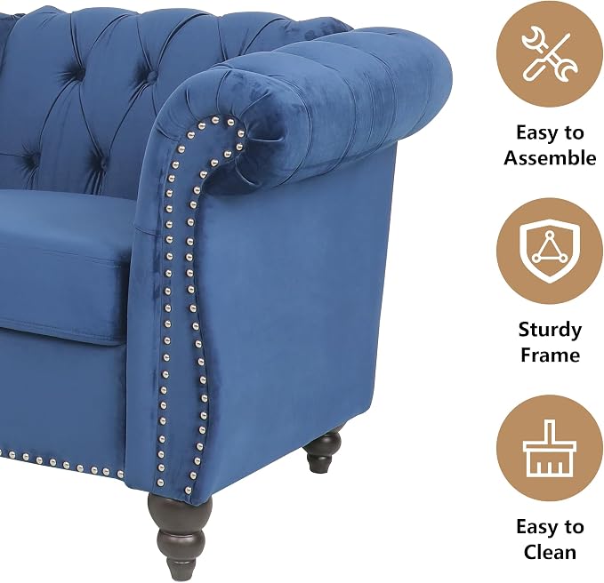 QHITTY 2 Piece Living Room Set, Sectional Chesterfield Sofa Chair Contemporary - Image 5