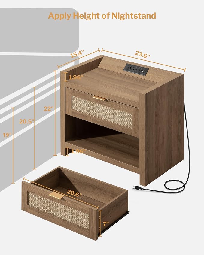 SICOTAS Night Stand Set of 2 Nightstands - Image 2