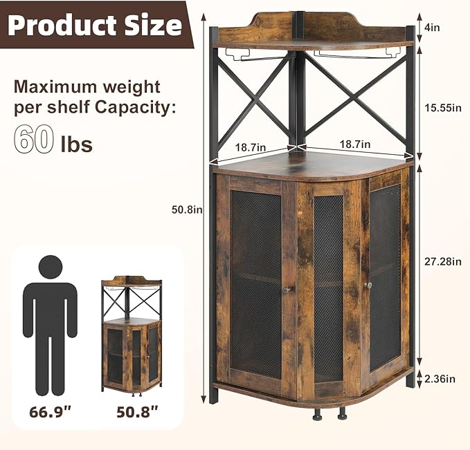 JKsmart Corner Bar Cabinet - Image 2