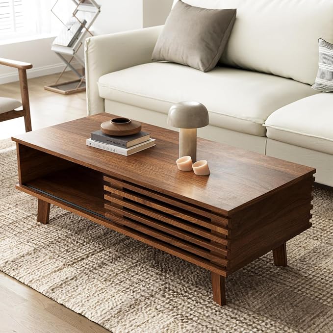Furniway Mid Century Coffee Table Set, Living Room Table Set of 3 - Image 7