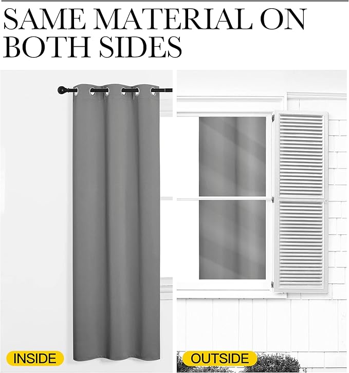 NICETOWN Silver Grey Room Darkening Curtain Panels 96" Long - Image 6