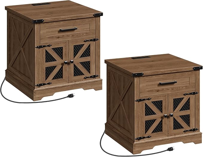 RALGEND Farmhouse End Table Set of 2, Large End Table - Image 9