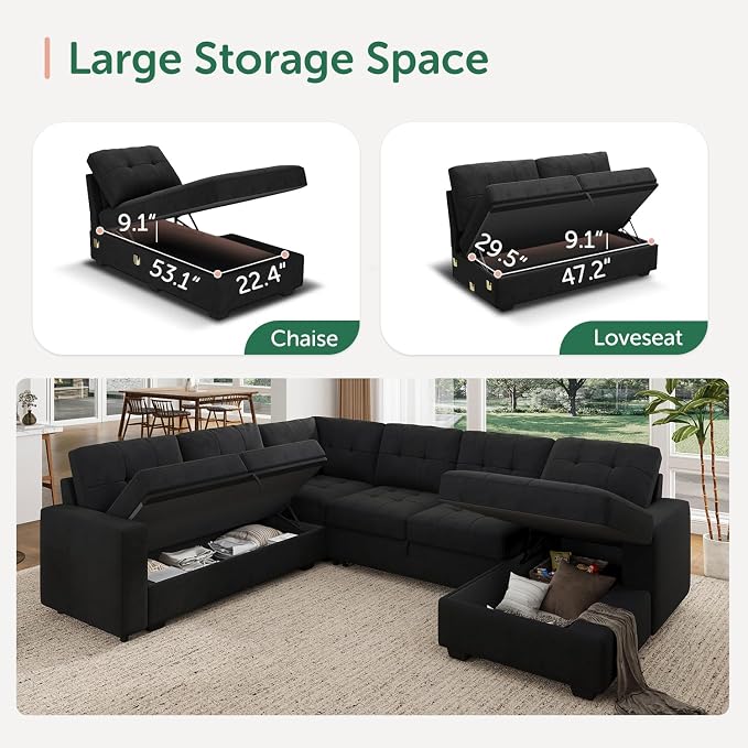 HONBAY Sectional Sleeper Sofa - Image 3