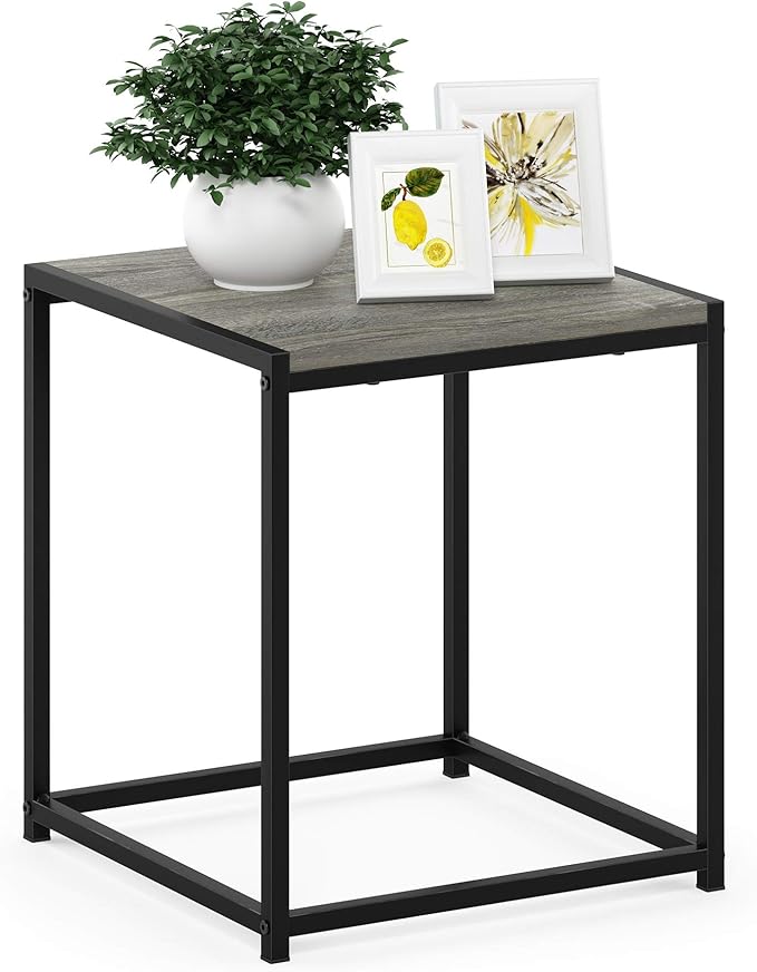 FURINNO Camnus Modern Living End Table, French Oak Grey, 15.75 in x 15.75 in x by Furinno-FitsYourSpaceFitsYourBudget