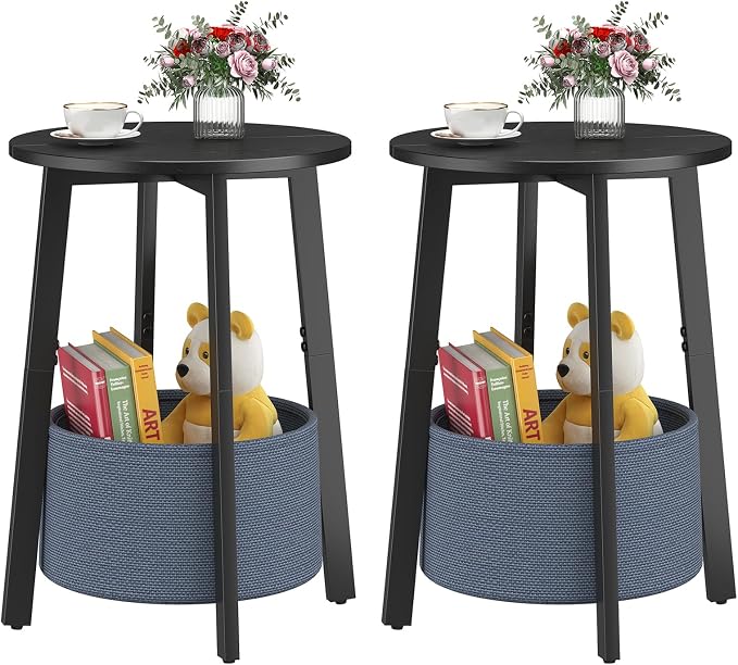 sthmec Small Round Side End Table Set of 2 by Unknown