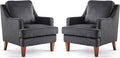 VINGLI Black Accent Chairs Set of 2, Mid Century Modern Chairs, Upholstered by VINGLI
