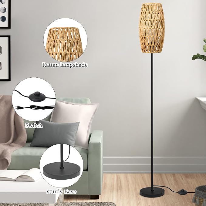 Ruiever Floor Lamp for Living Room, Farmhouse Floor lamp, Modern Standing lamp - Image 4