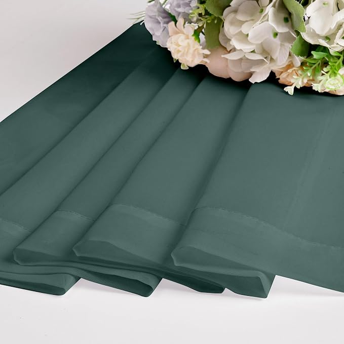 Chyhomenyc Hunter Green Sheer Curtains 36 inch Length 2 Panels, Light Filtering - Image 9