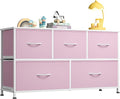 WLIVE Dresser for Bedroom with 5 Drawers, Wide Chest of Drawers, Fabric Dresser by WLIVE