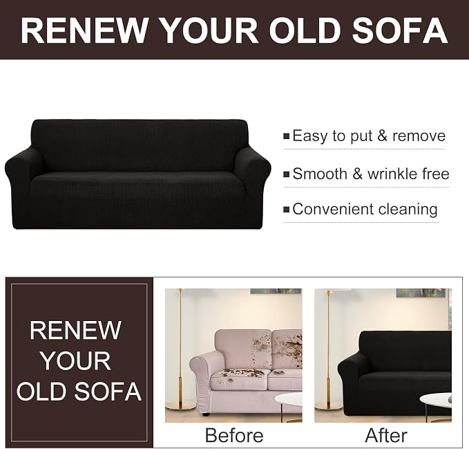 U-NICE HOME Oversized Stretch Loveseat Couch Cover Sofa Covers Washable Sofa - Image 5