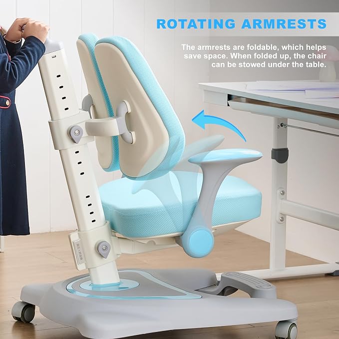 ERIYA Kids Desk Chair, Ergonomic Chair: Height-Adjustable, Double Back Support - Image 7