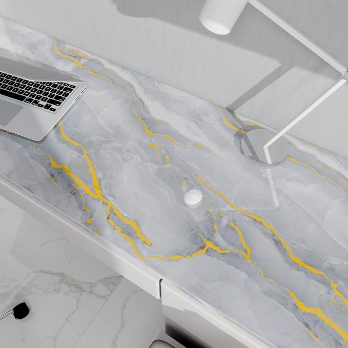 White Gold Marble Contact Paper - Image 5