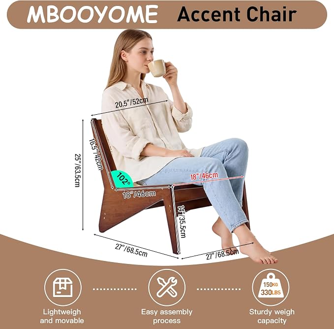 MBOOYOME Mid Century Modern Accent Chair - Image 3