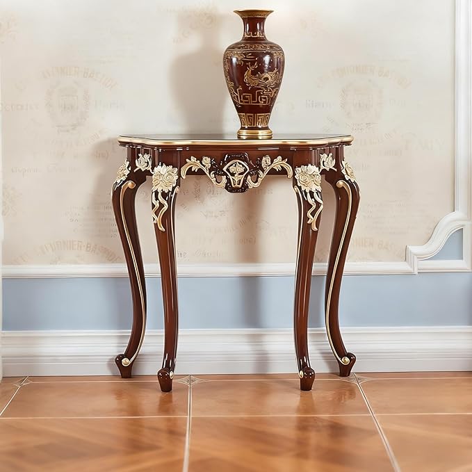 Vintage French Console Table, Wood Entryway Table - Image 2