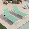 Pool Lounge Chairs Set of 2, Aluminum Outdoor Lounge Chairs by Oasbira