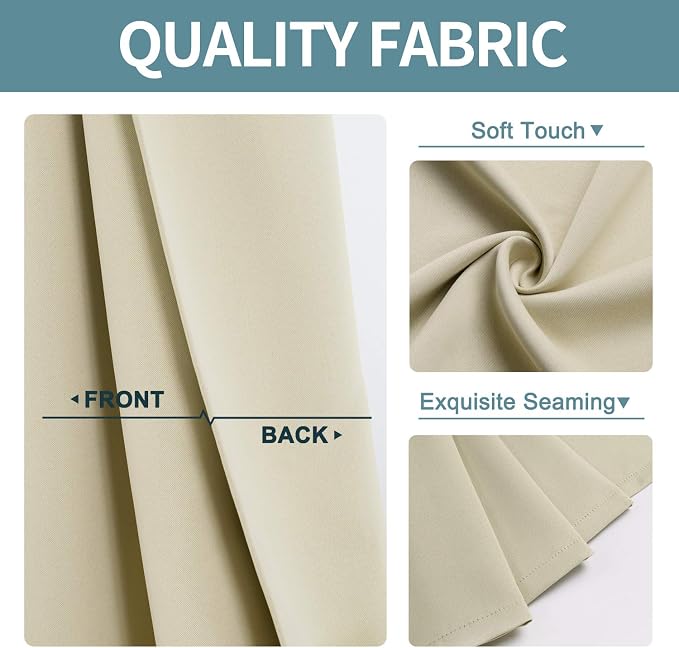 ChrisDowa Room Darkening Curtains 102 Inches Long 2 Panels Set - Image 3