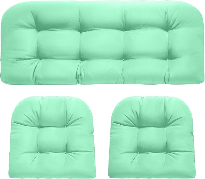 DANGHOOGY Wicker Chair Cushions, Waterproof Outdoor Loveseat Cushions by DANGHOOGYFurnitureCushions