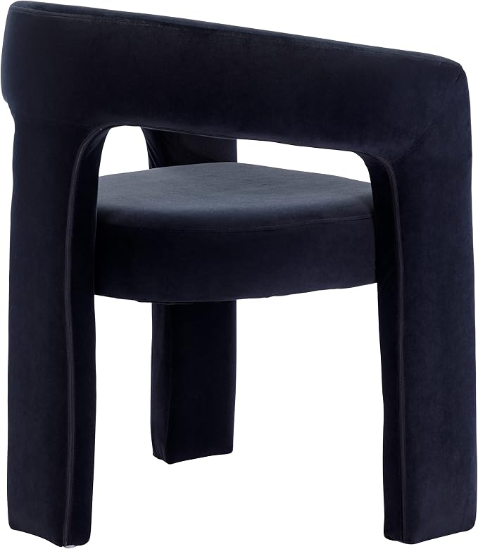 RIVOVA Black Modern Barrel Dining Chairs Set of 2, Velvet Upholstered Accent - Image 6