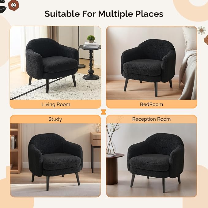 VINGLI 30.3" Wide Modern Barrel Accent Armchairs Set of 2 - Image 7