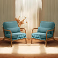 Bonnlo Teal Accent Chairs Set of 2, Upholstered Mid Century Modern Lounge by Bonnlo