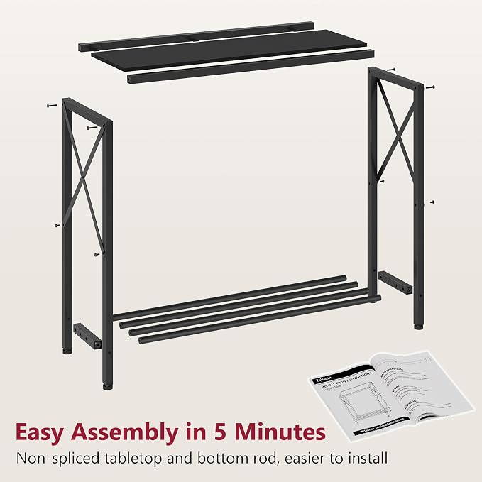 Tajsoon 2 Pack Console Table, 2 Tier Small Hallway Table, Narrow Sofa Table - Image 5
