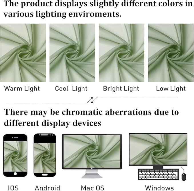 Lecloud Short Sheer Curtains 54 Inches Length 2 Panels, Light Filtering Voile - Image 7