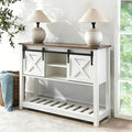 White Farmhouse Entryway Table, Rustic Hallway Table by Home
