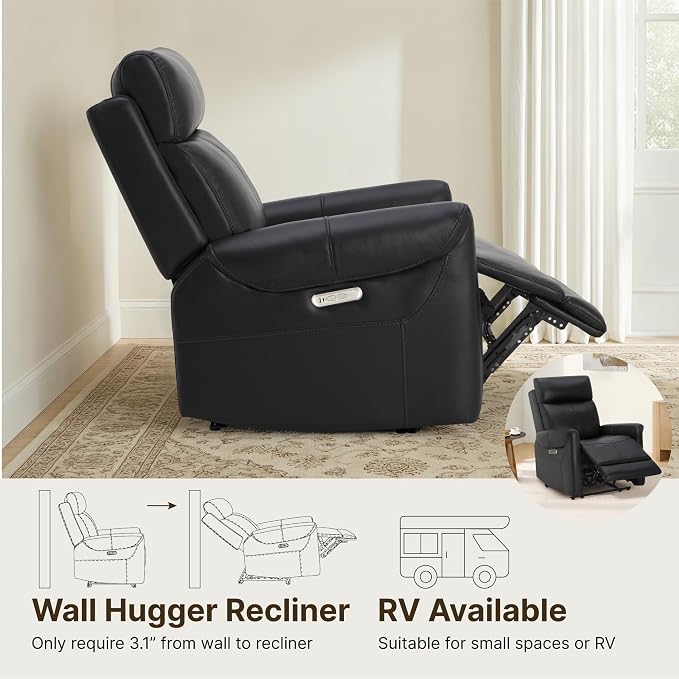 KISLOT Leather Recliner Chair Set of 2, Wall Hugger RV Recliners - Image 4