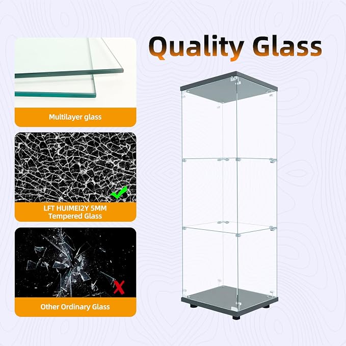 LFT HUIMEI2Y Glass Display Cabinet 3-Shelf - Image 3