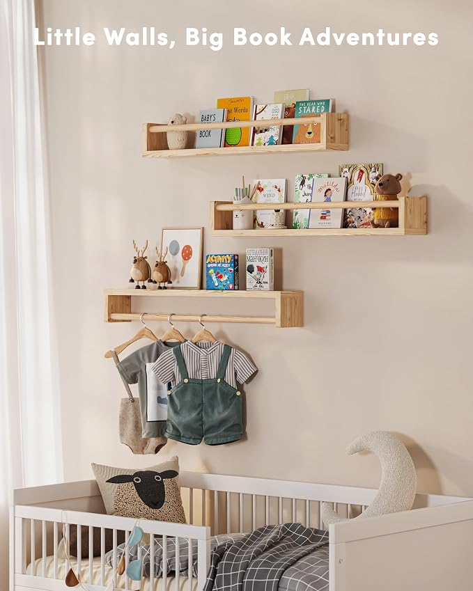 G&W Gruwald Nursery Book Shelves, Wall Bookshelf, Book Shelf - Image 5